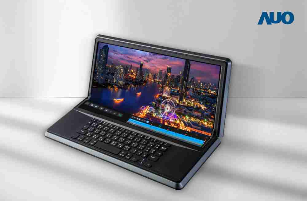 CG电子14.6吋Micro LED折迭显示屏幕，，，搭配半径4mm的弯折绞炼，，，，以及高画素、、、高亮度、、、、高对比度的显示技术特点，，，即便在大视角下仍保有绝佳色相与亮度